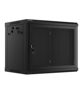 ARMARIO LANBERG 9U 600X450 CON PUERTA PERFORADA RACK 19 H 60 KG NEGRO FLAT PACK