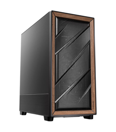 CAJA ANTEC FLUX SE ATX WOOD NEGRO 2XUSB SN FUENTE