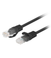 CABLE RED LANBERG LATIGUILLO CAT.6 UTP 0.25M NEGRO FLUKE PASSED (PACK 10 UDS)