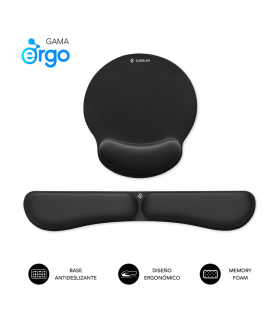 PACK SUBBLIM ERGO MEMORYFLEX KEYB WRIST AND MOUSE PAD NEGRO