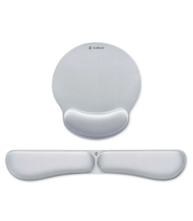 PACK SUBBLIM ERGO MEMORYFLEX REPOSAMUNECAS TECLADO Y RATON PLATA