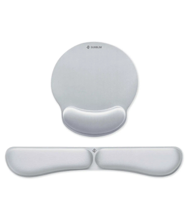 PACK SUBBLIM ERGO MEMORYFLEX REPOSAMUNECAS TECLADO Y RATON PLATA