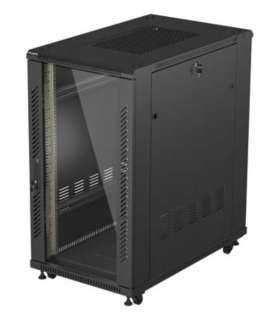 ARMARIO LANBERG RACK 19 22U 600X1000 FLAT PACK PUERTA CRISTAL NEGRO