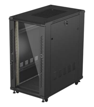 ARMARIO LANBERG RACK 19 22U 600X1000 FLAT PACK PUERTA CRISTAL NEGRO