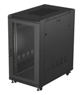 ARMARIO LANBERG RACK 19 22U 600X1000 FLAT PACK PUERTA PERFORADA NEGRO