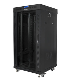 ARMARIO RACK LANBERG 22U 600X600 FLAT PACK PUERTA CRISTAL CON LCD NEGRO