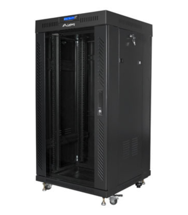 ARMARIO RACK LANBERG 22U 600X600 FLAT PACK PUERTA CRISTAL CON LCD NEGRO