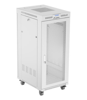 ARMARIO LANBERG RACK 19 27U 600X800 FLAT PACK PUERTA PERFORADA CON LCD GRIS