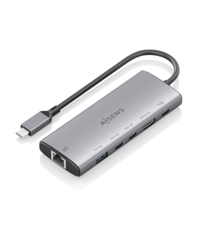 USB C DOCK AISENS 6 EN 1 HDMI RJ45 USB A 10G 2XUSB C 10G USB C PD 20CM