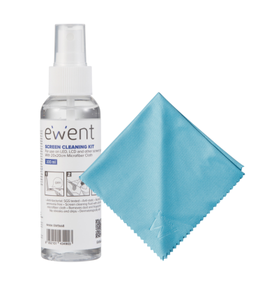 EWENT KIT DE LIMPIEZA DE PANTALLAS 100ML CONPANO MICROFIBRA 20X20CM