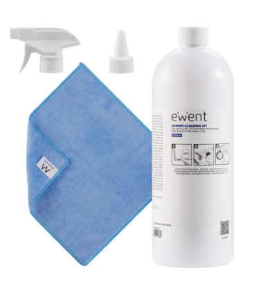 EWENT KIT DE LIMPIEZA DE PANTALLAS 1000ML CON PANO MICROFIBRA 30X30CM
