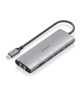 USB C DOCK AISENS 7 EN 1 HDMI RJ45 USB 10G 2XUSB C 10G SD MICRO SD 20CM