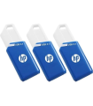 Pack de 3 memorias USB HP x755w de 128 GB, USB 3.1, conector USB-A deslizante, azul y blanco