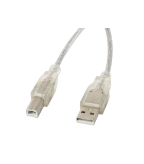 CABLE USB LANBERG USB A MACHO A USB B MACHO FERRITA 5M TRANSPARENTE