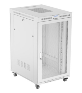 ARMARIO LANBERG RACK 19 27U 800X1000 FLAT PACK GRIS PUERTA PERFORADA CON LCD