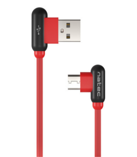 CABLE NATEC USB C MACHO A USB A 20 MACHO 1M CONECTORES EN ANGULO ROJO EN CAJA