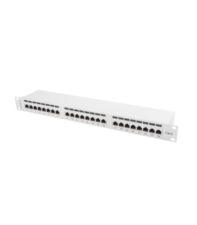 PATCH PANEL LANBERG 24 PUERTOS 1U 19 CAT6 FTP GRIS