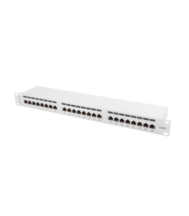 PATCH PANEL LANBERG 24 PUERTOS 1U 19 CAT6 FTP GRIS