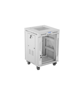 ARMARIO LANBERG RACK 19 15U 600X600 FLAT PACK GRIS PUERTA DE CRISTAL CON LCD