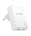 CARGADOR AISENS GAN PARED ULTRA DELGADO 30W 2XUSB-C PD3.0 QC4.0 BLANCO