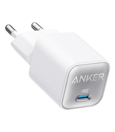 CARGADOR DE PARED ANKER ZOLO 30W 1 PUERTO USB C BLANCO