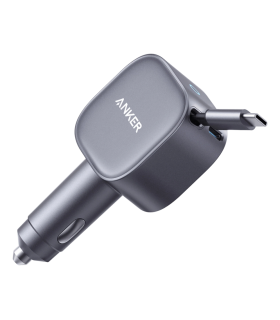 CARGADOR DE COCHE ANKER DE COCHE 75W CON CABLE USB C RETRACTIL