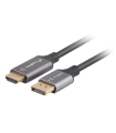 CABLE LANBERG DISPLAYPORT A HDMI 4K MACHO/MACHO 1.8M NEGRO -PLATA