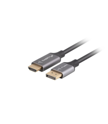 CABLE LANBERG DISPLAYPORT A HDMI 4K MACHO MACHO 1M NEGRO PLATA