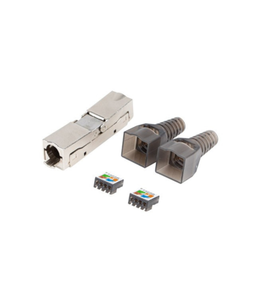 CONECTOR LANBERG ADAPTADOR 2X RJ45 CAT6A FTP PLUG 8P8C TOOL LESS
