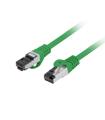 CABLE RED LANBERG LATIGUILLO CAT.8.1 S/FTP LSZH CU 0.5M VERDE FLUKE PASSED