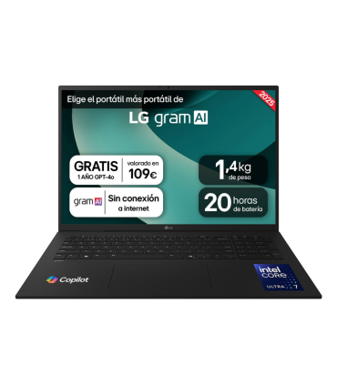PORTATIL LG GRAM U7 255H 32GB 1TB 17 WQXGA FreeDOS