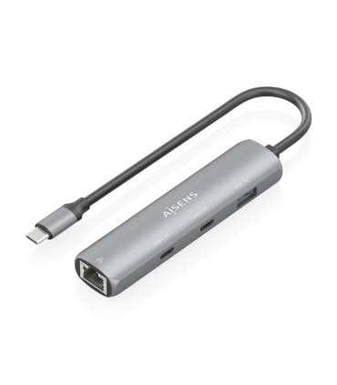 DOCK AISENS USB C A ETHERNET GIGABIT HUB 2XUSB C1XUSB A GRIS 15CM