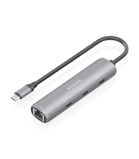 DOCK AISENS USB C A ETHERNET GIGABIT HUB 3XUSB C GRIS 15CM