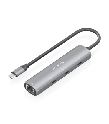 DOCK AISENS USB C A ETHERNET GIGABIT HUB 3XUSB C GRIS 15CM