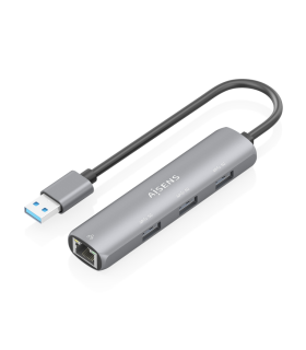 USB30 DOCK AISENS USB A A ETHERNET GIGABIT HUB 3XUSB A GRIS 15CM