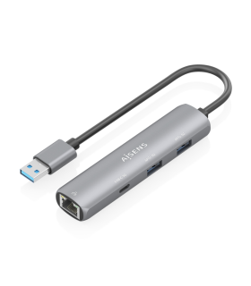 USB30 DOCK AISENS USB A A ETHERNET GIGABIT HUB 1XUSB C2XUSB A GRIS 15CM