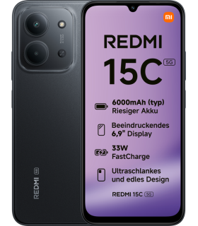 SMARTPHONE XIAOMI REDMI 15C 5G NFC 690 4GB 128GB MIDNIGHT BLACK