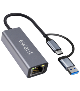 ADAPTADOR ETHERNET EWENT EW9819 RJ45 USB C USB A GIGABIT 1000MBPS