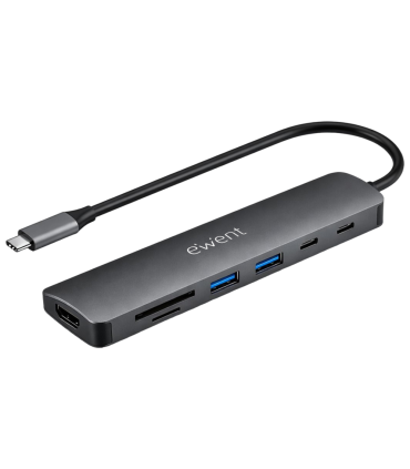 DOCKING EWENT EW1152 USB C 7EN1 HDMI USB C 2XUSB A LECTOR SD MICROSD