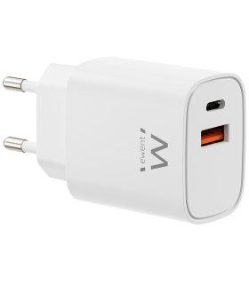 CARGADOR MOVIL EWENT EW1326 GAN RAPIDO 30W USB C PD USB A QC COMPACTO