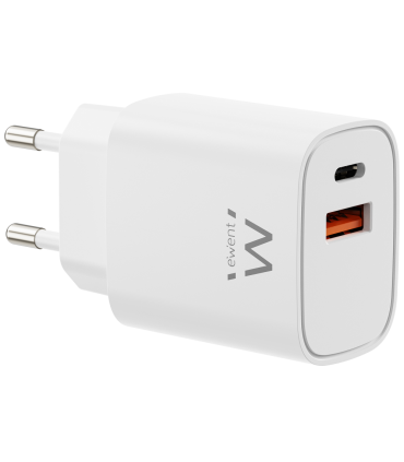 CARGADOR MOVIL EWENT EW1326 GAN RAPIDO 30W USB C PD USB A QC COMPACTO