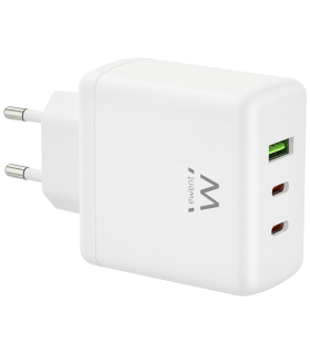 CARGADOR MOVIL EWENT EW1333 GAN RAPIDO 65W 2XUSB C PD USB A QC