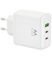 CARGADOR MOVIL EWENT EW1333 GAN RAPIDO 65W 2XUSB-C PD USB-A QC