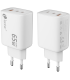 LEOTEC CARGADOR 65W GAN ULTRA SLIM 2 USB C PD1 USB A BLANCO APPLE Y SAMSUNG