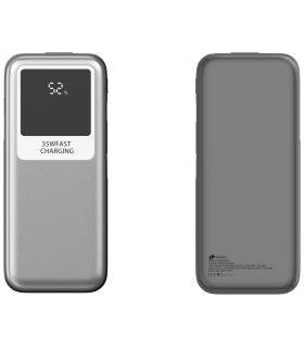 LEOTEC POWERBANK 10000MAH 35W FAST CHRG PLATA 1USB C1 CAB RETRACTIL USB C 1 CAB RETRACTIL LIGHT