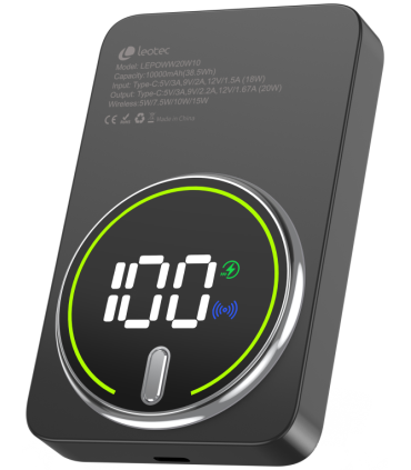 LEOTEC POWERBANK 10000MAH 20W FAST CHRG NEGRO 1USB CWIRELESS INC CAB USB A A USB C 225W