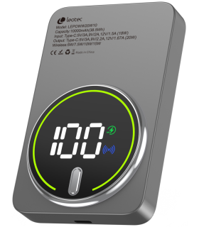 LEOTEC POWERBANK 10000MAH 20W FAST CHRG GRIS 1USB CWIRELESS INC CAB USB A A USB C 225W