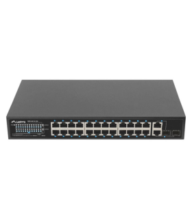 Lanberg RSFE 24P 2C 250 switch No administrado Gigabit Ethernet 10 100 1000 Energia sobre Ethernet PoE 1U Negro