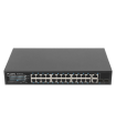 SWITCH LANBERG 24 PTOS 100MB POE+/2X COMBO GIGABIT ETHERNET 250W RACK 19"