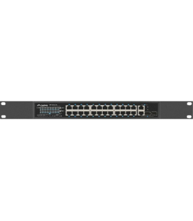 Lanberg RSFE 24P 2C 360 switch No administrado Gigabit Ethernet 10 100 1000 Energia sobre Ethernet PoE 1U Negro